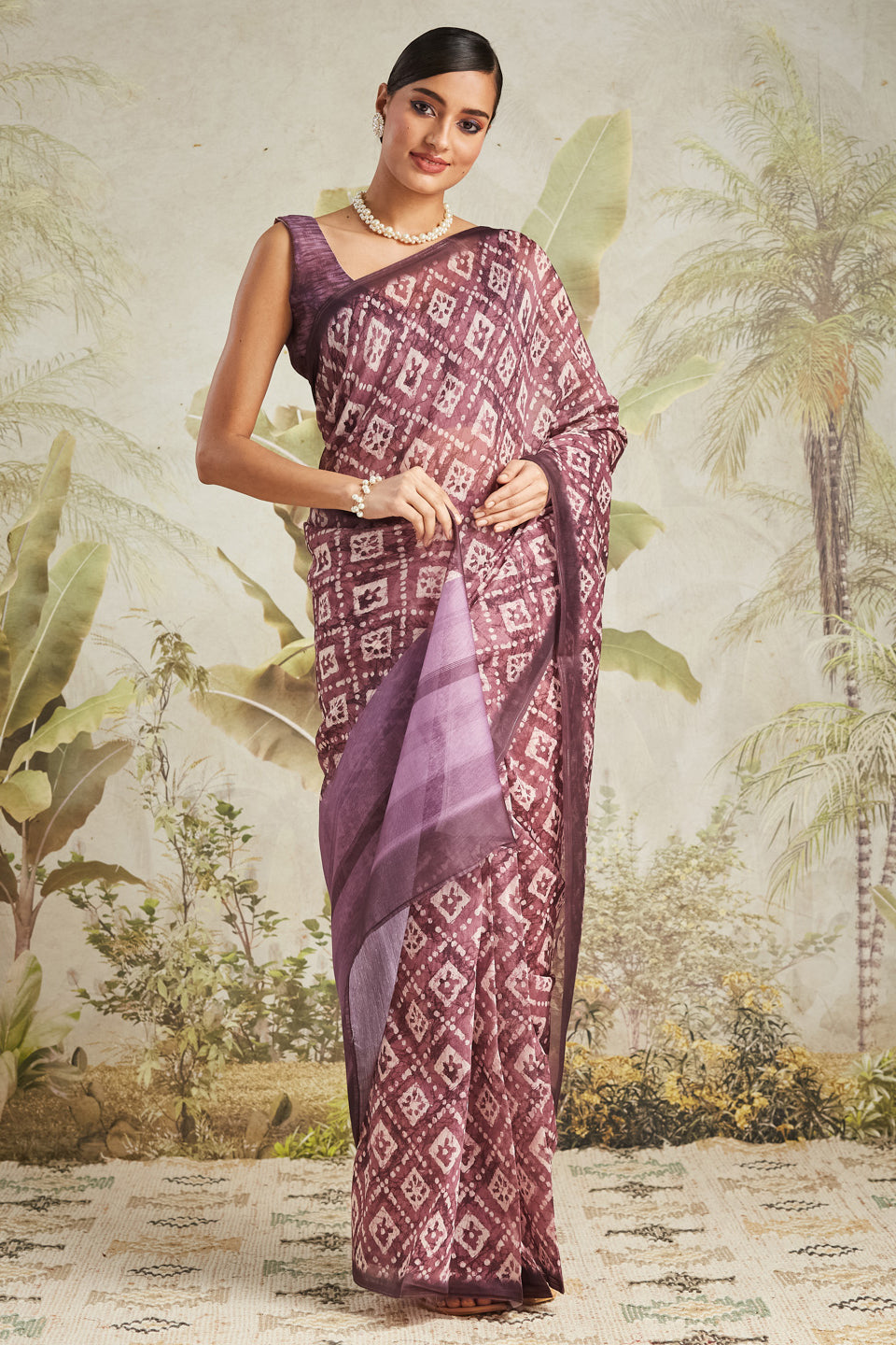 Checks-Polka Prints Ready To Wear Saree