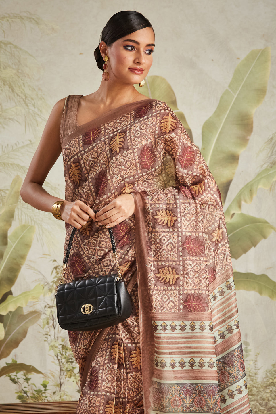 Batik Printed Chanderi Cotton Ready To Wear Saree