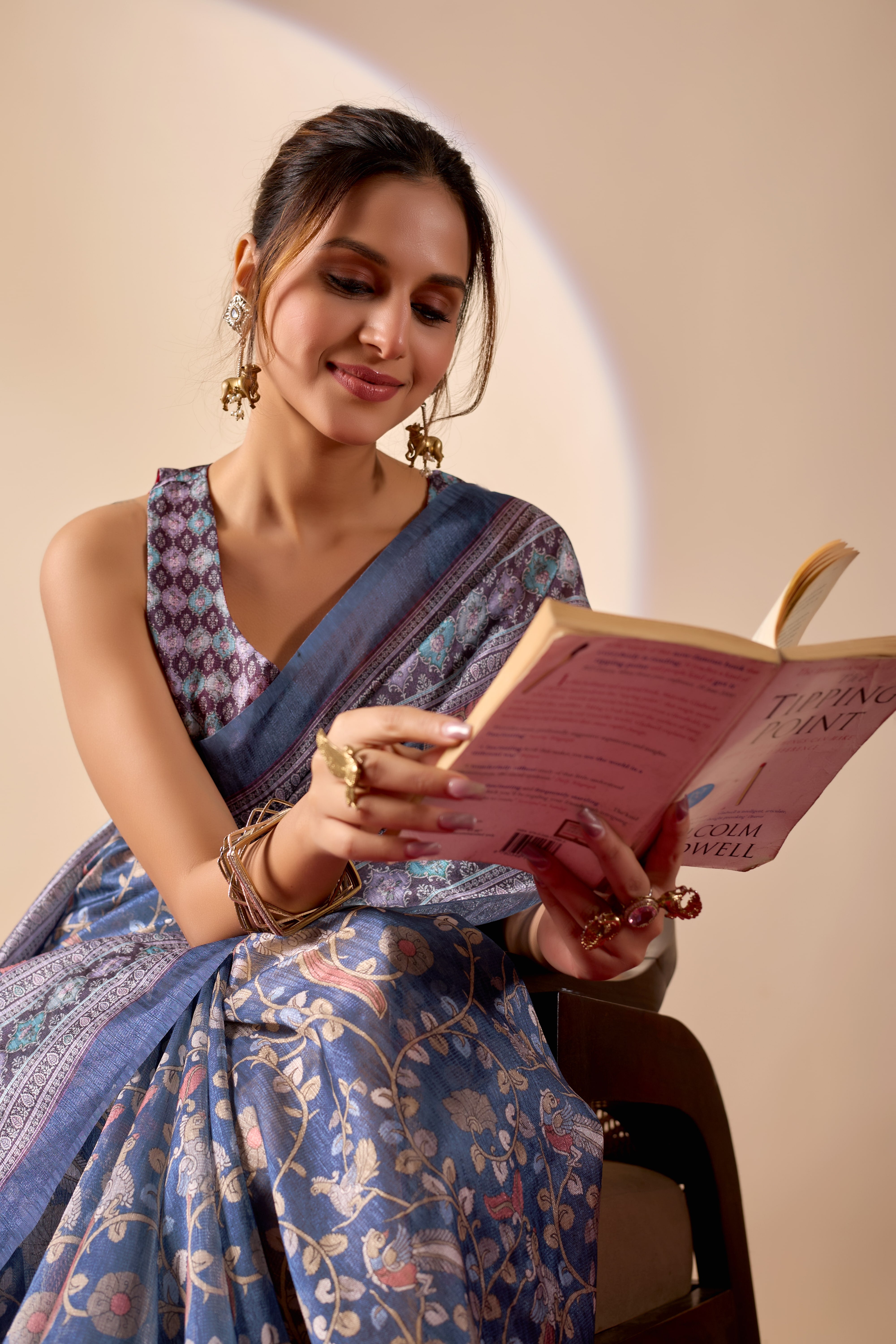 Multi Color Poly Cotton Ready Wear Saree