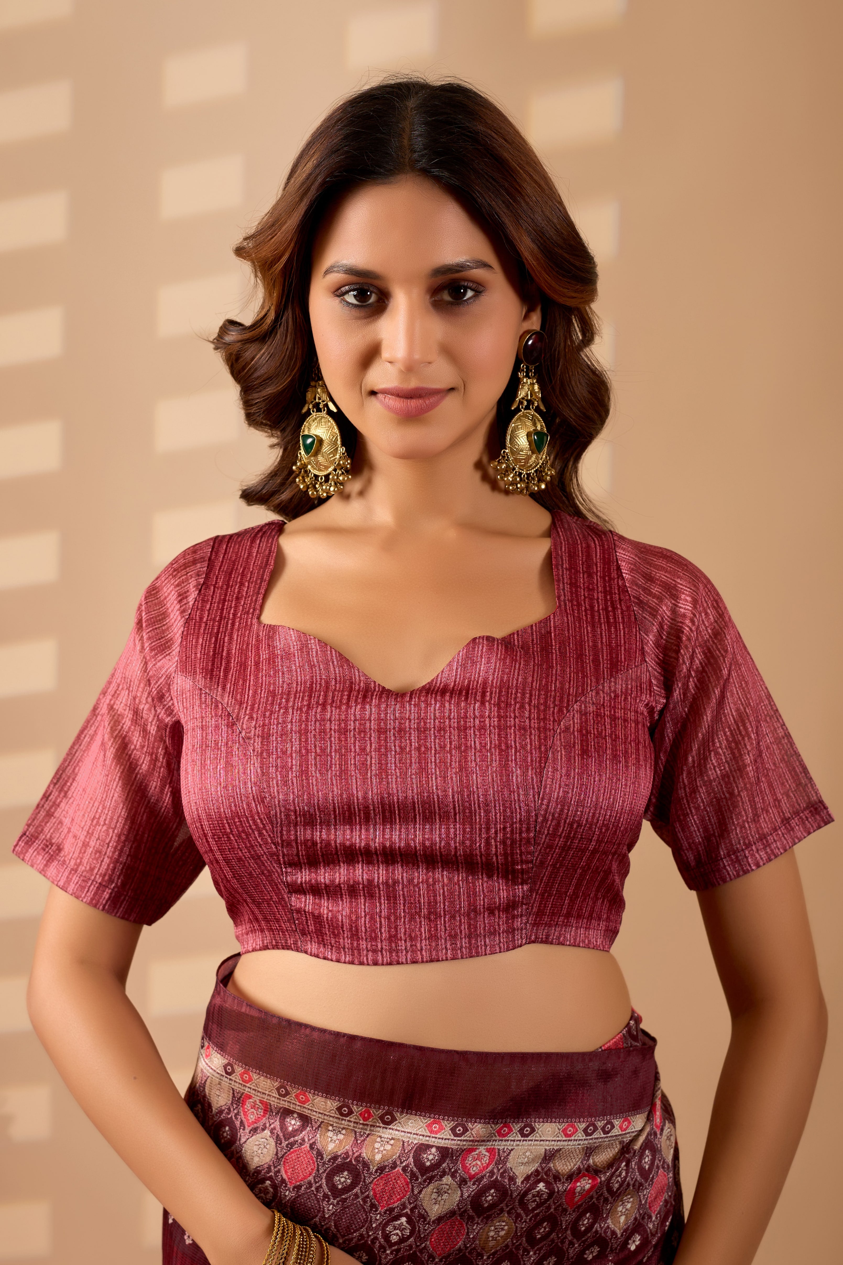 Pink Poly Chiffon Ready to Wear Saree