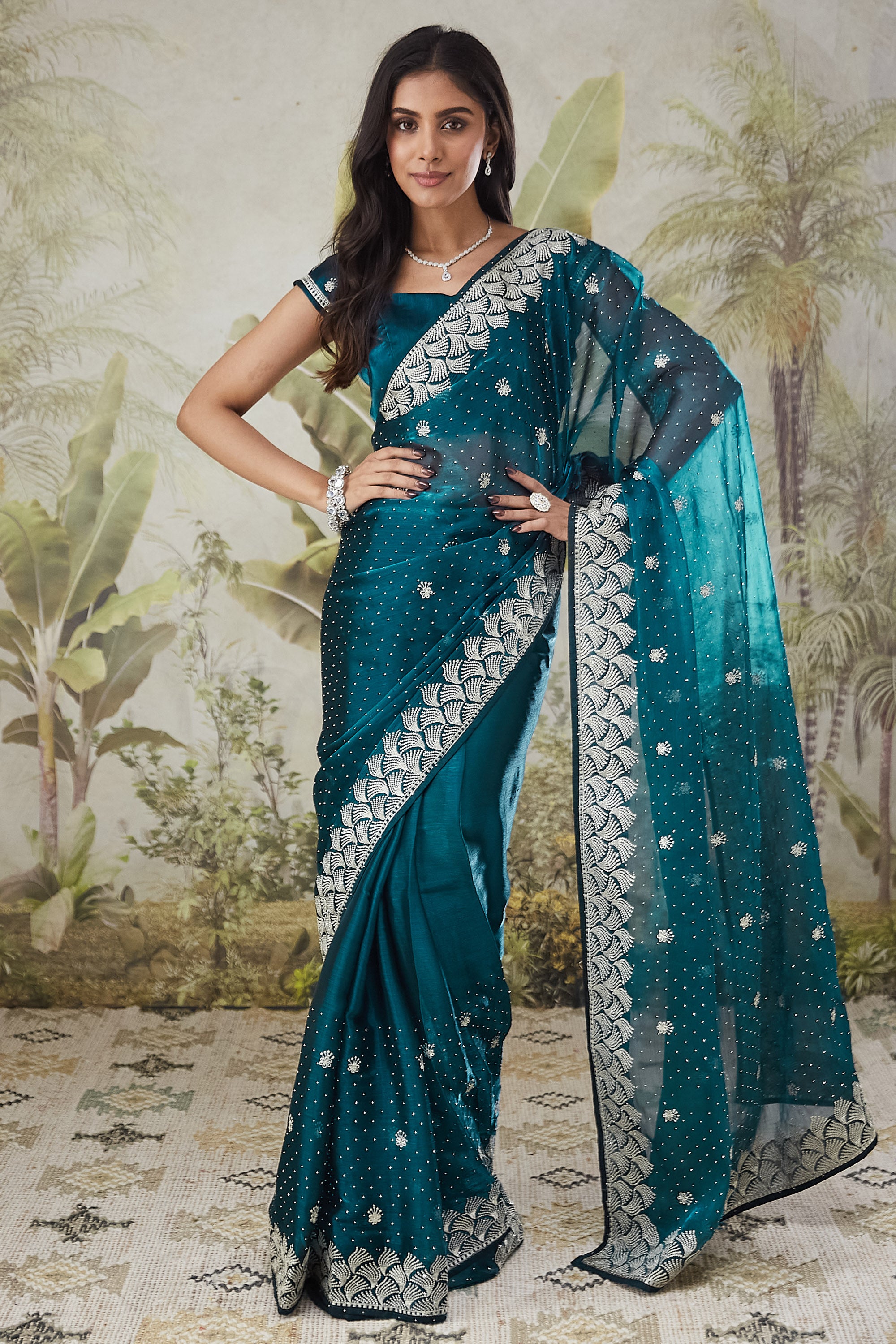 Partywear Embroidered Work Saree