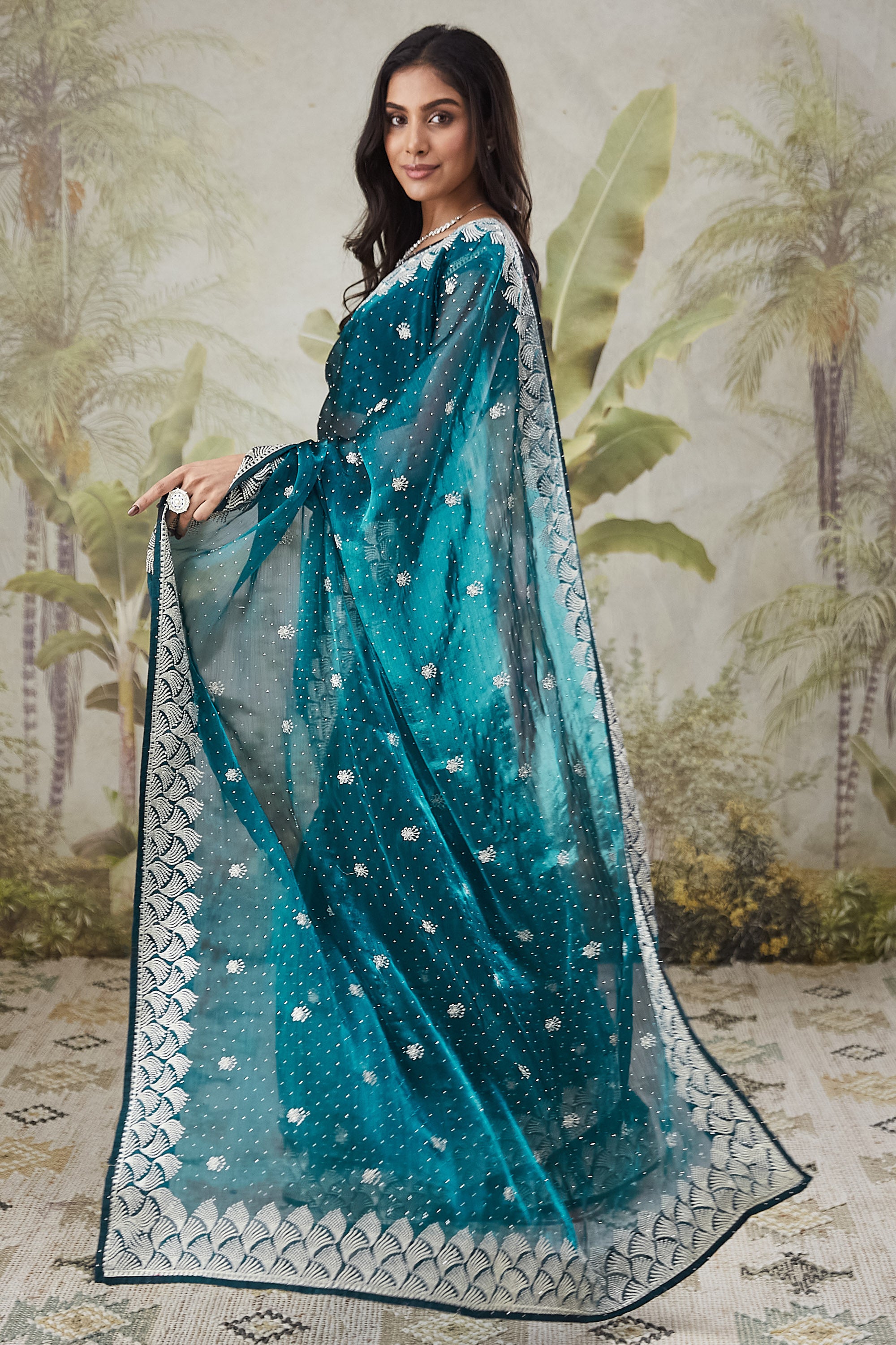 Partywear Embroidered Work Saree