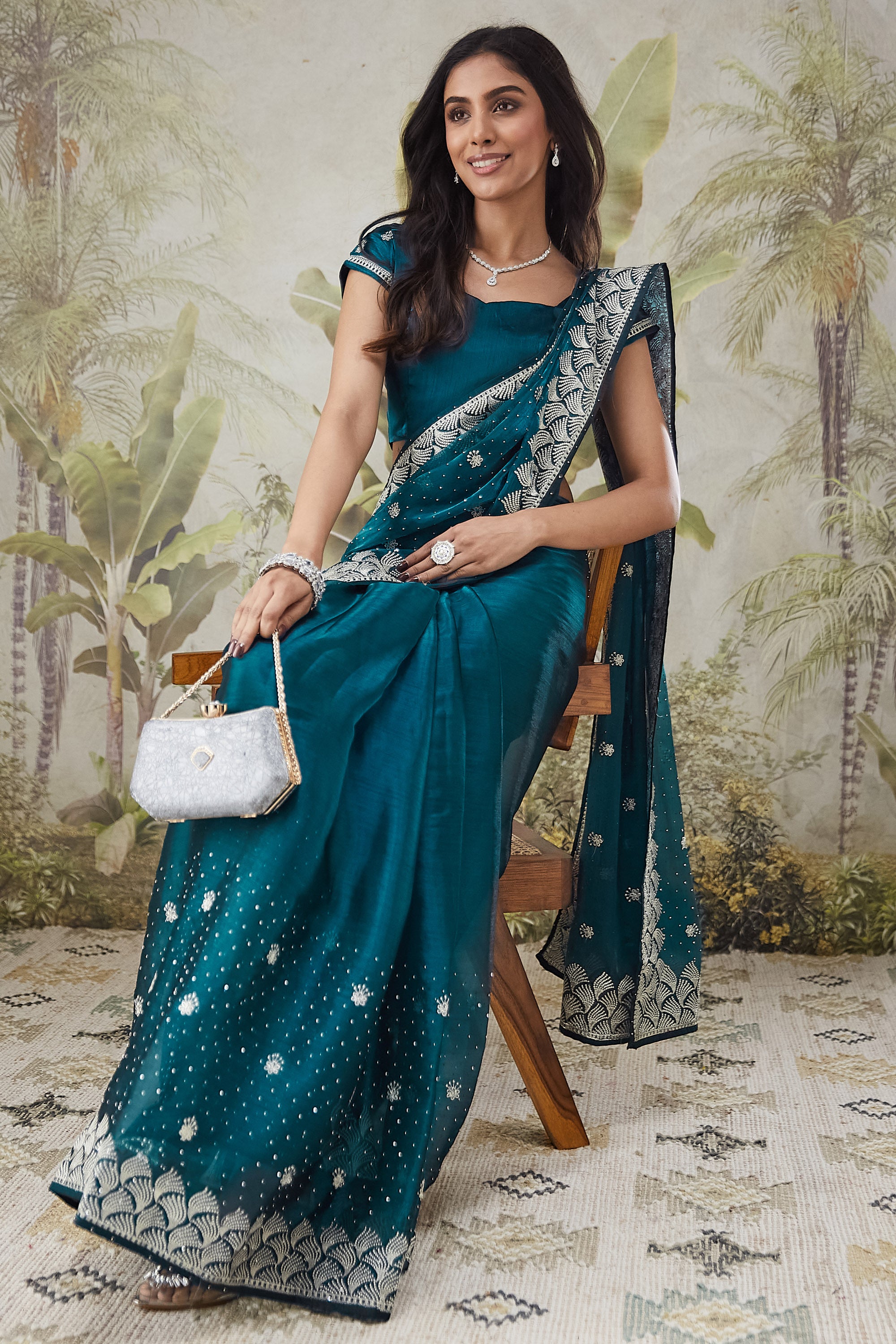 Partywear Embroidered Work Saree