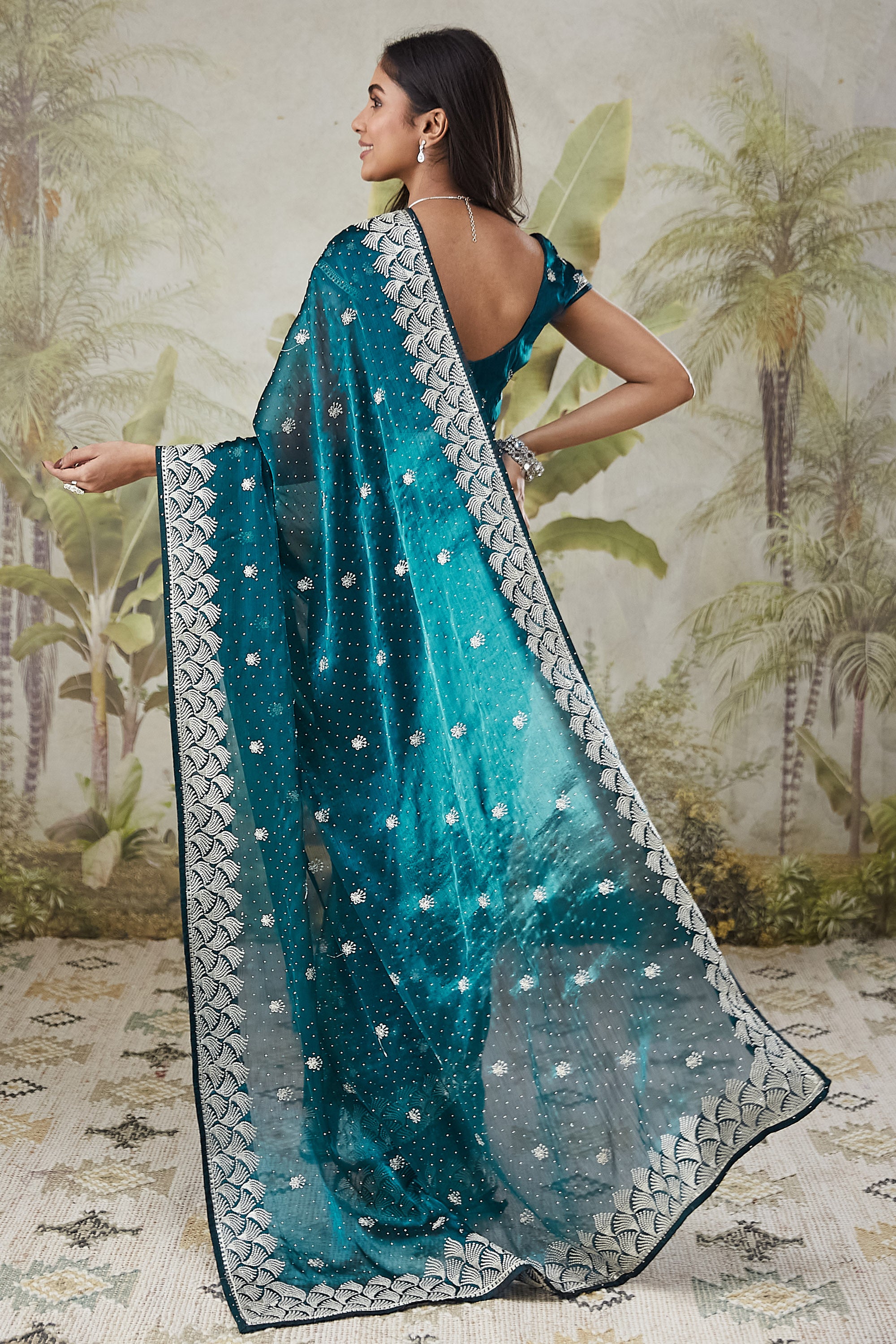 Partywear Embroidered Work Saree