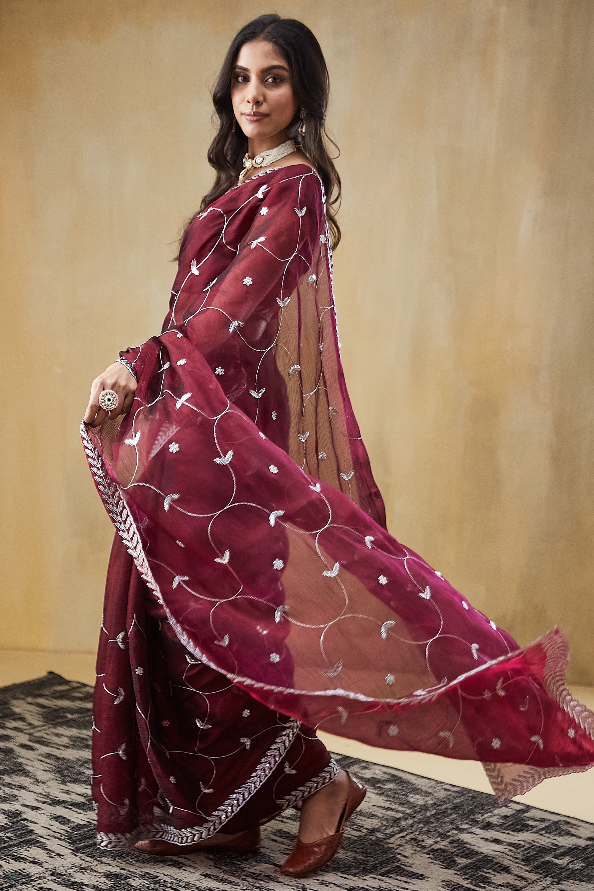 Embroidery Work Saree