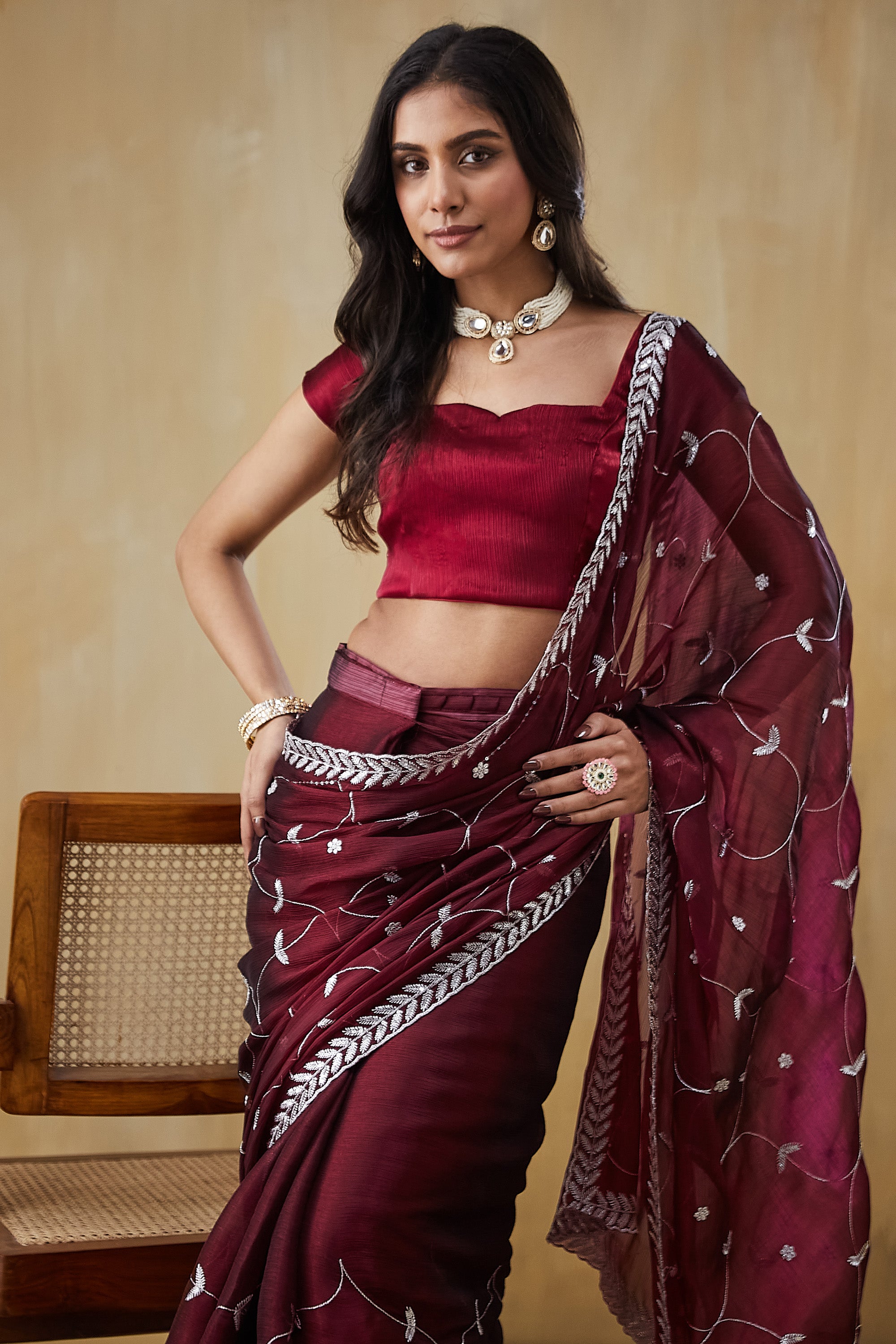 Embroidery Work Saree
