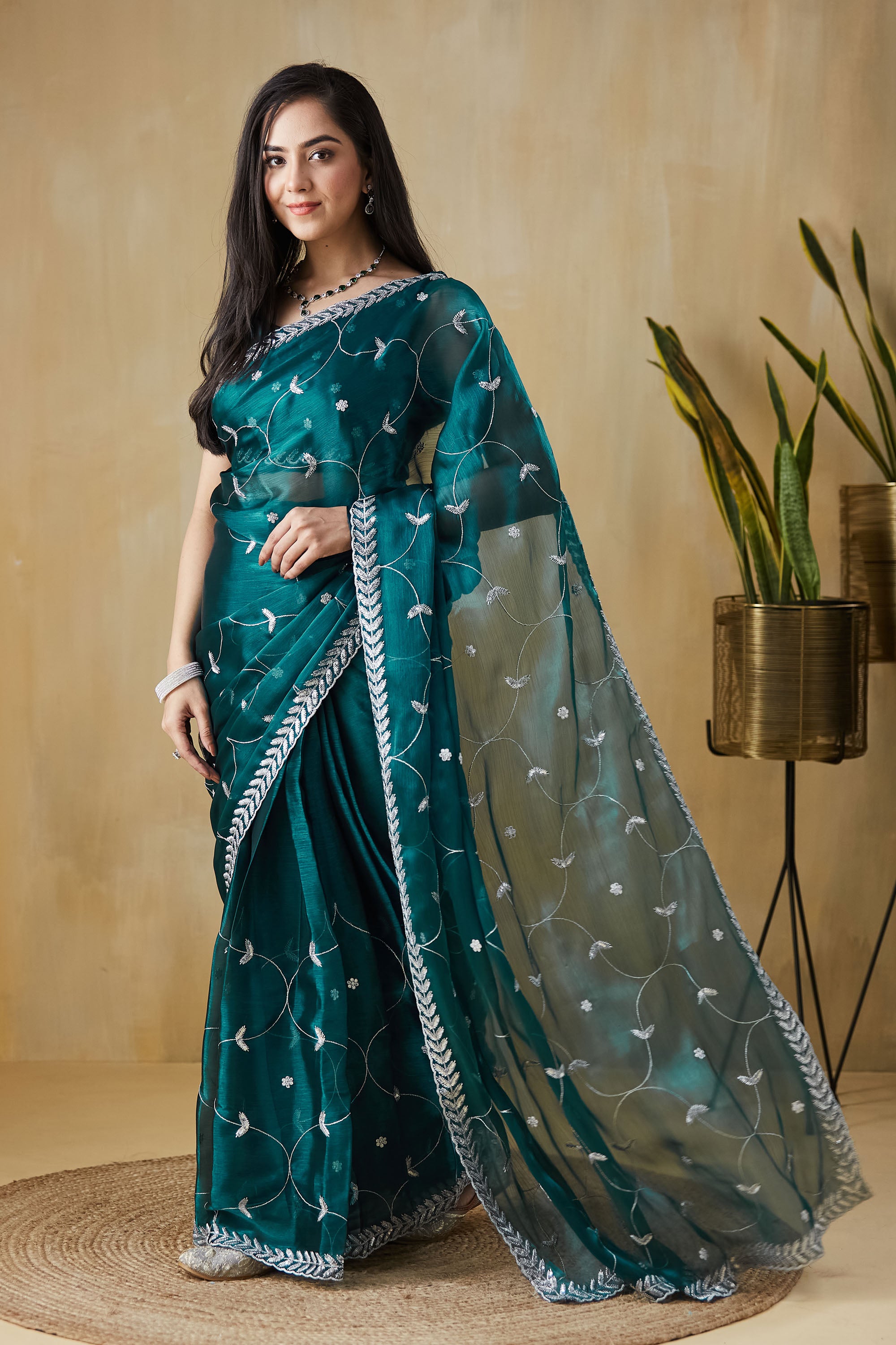 Embroidery Work Saree