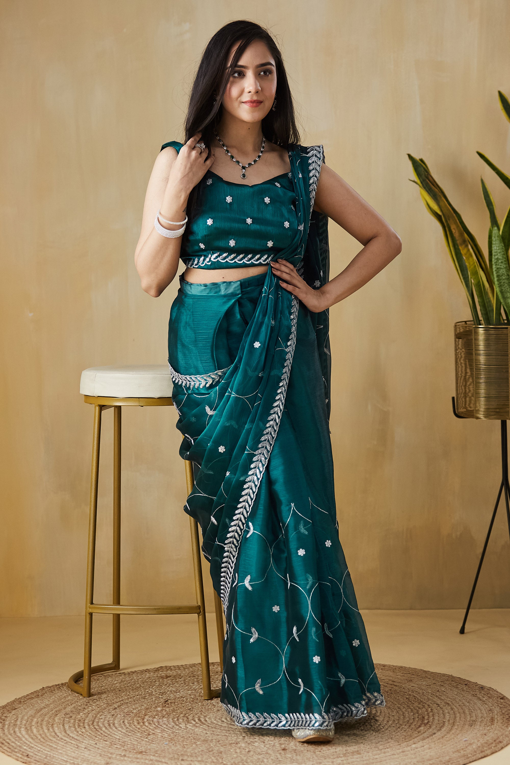 Embroidery Work Saree