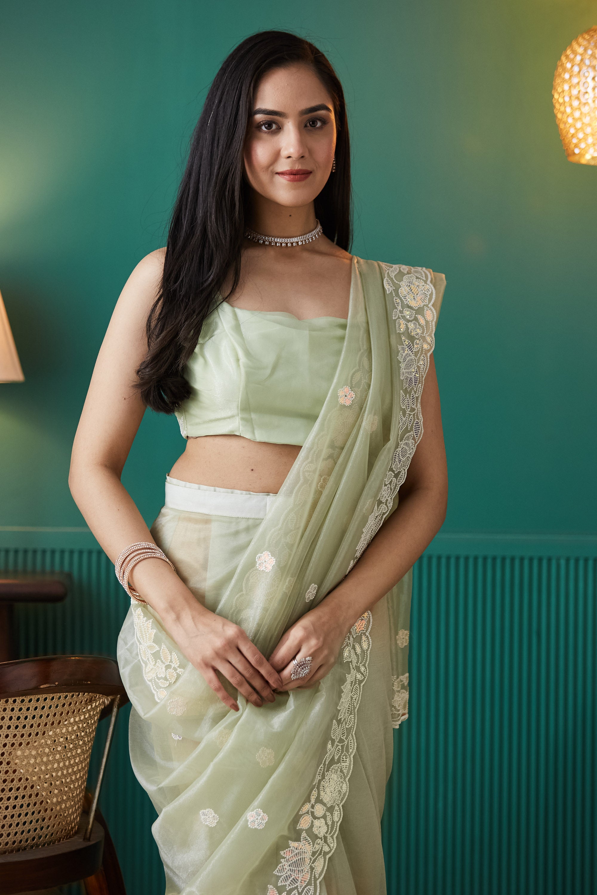 Gold Infused Embroidered Work Saree