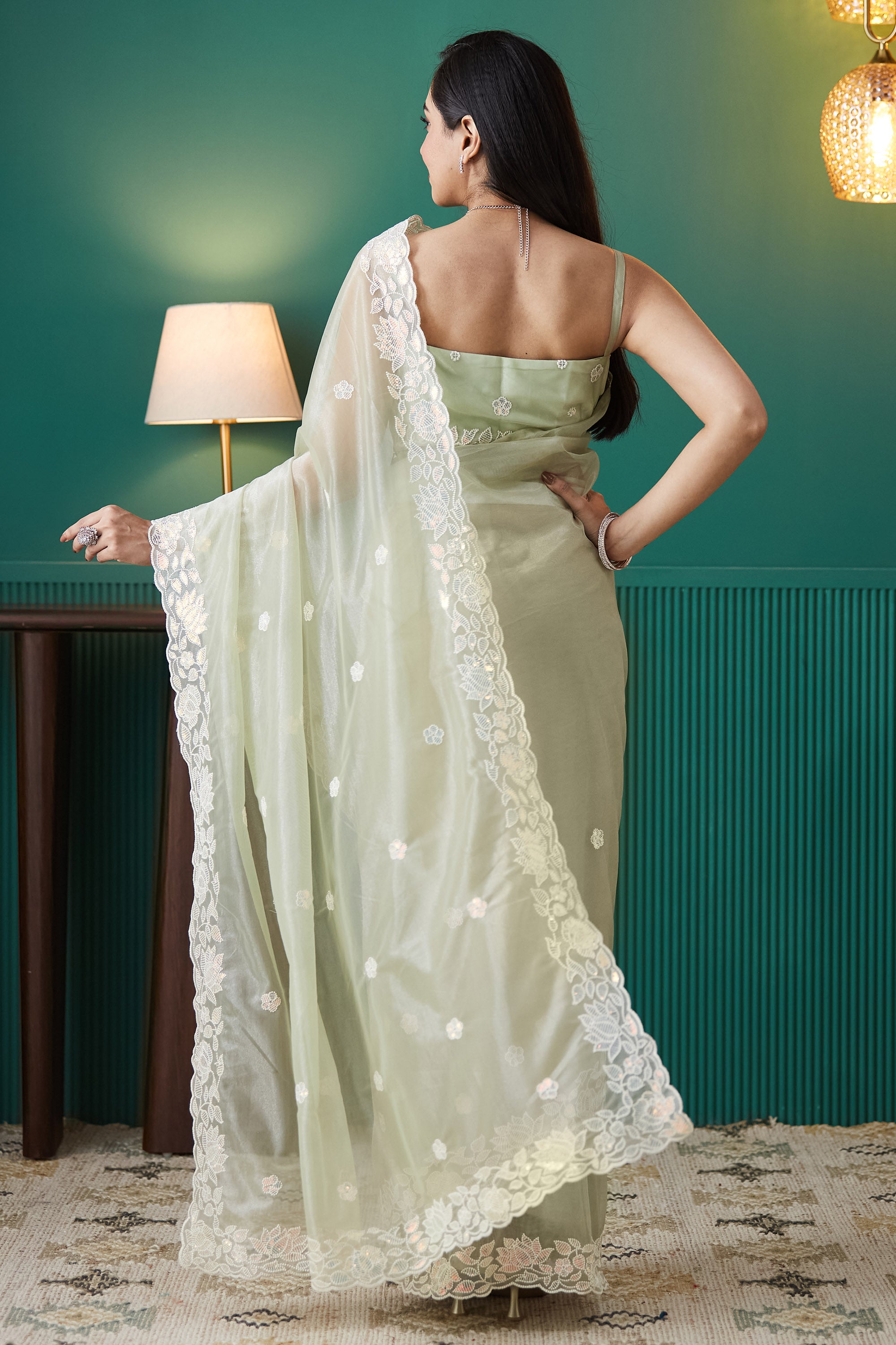 Gold Infused Embroidered Work Saree