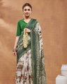 Green Tie and Dye Printed Silk Blend Ready to Wear Saree