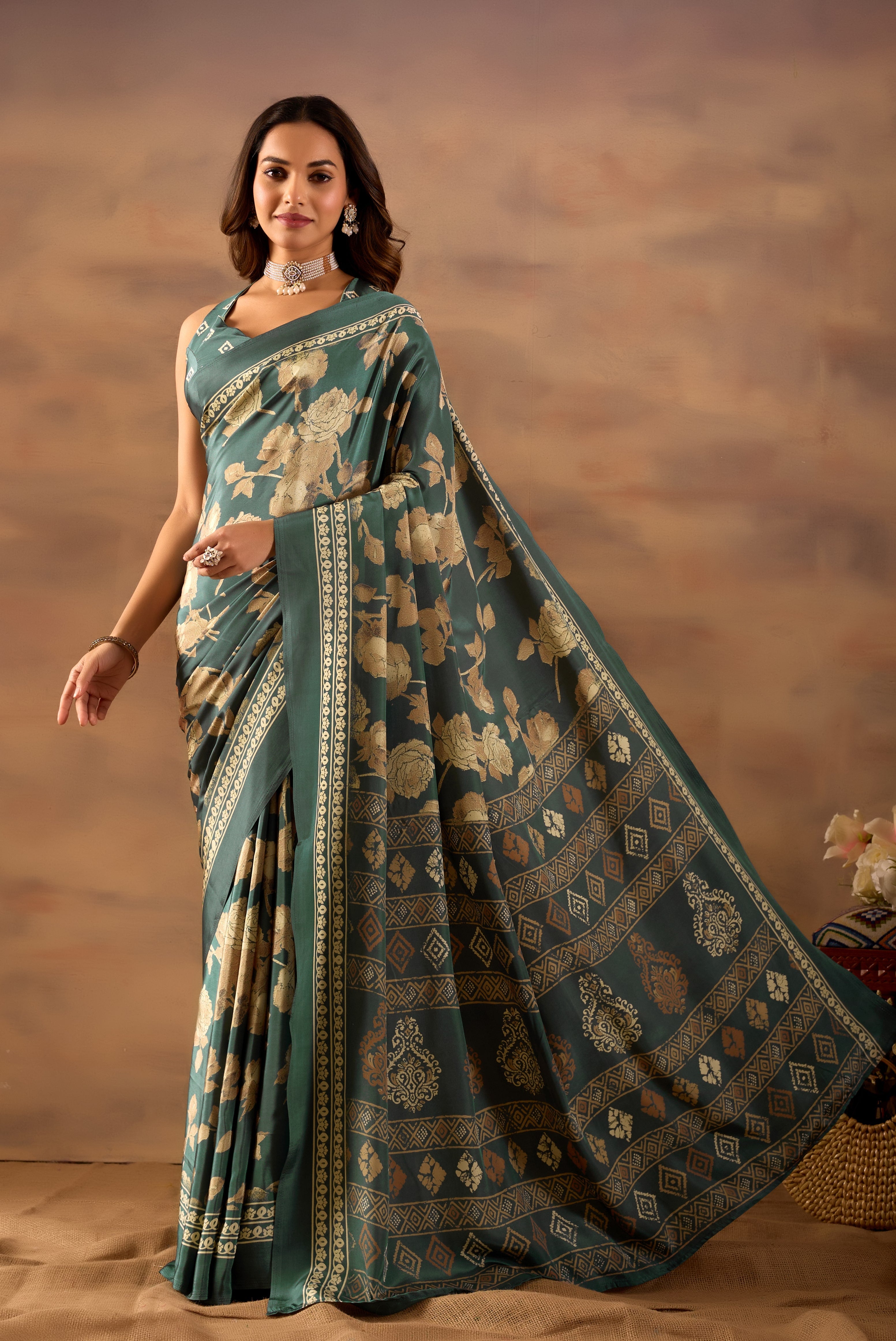 A Modern Symphony of Vintage Florals and Timeless Grace.