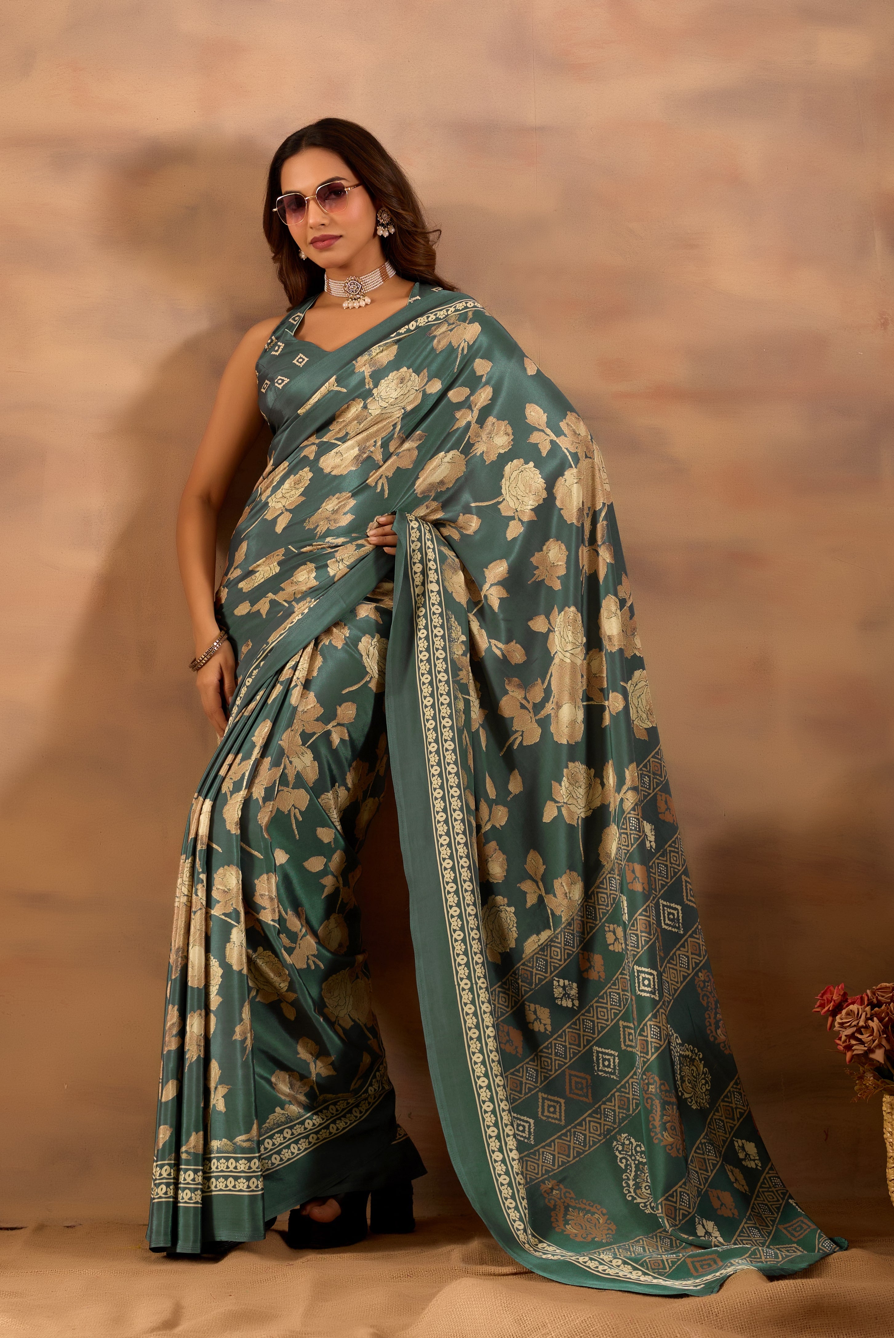 A Modern Symphony of Vintage Florals and Timeless Grace.