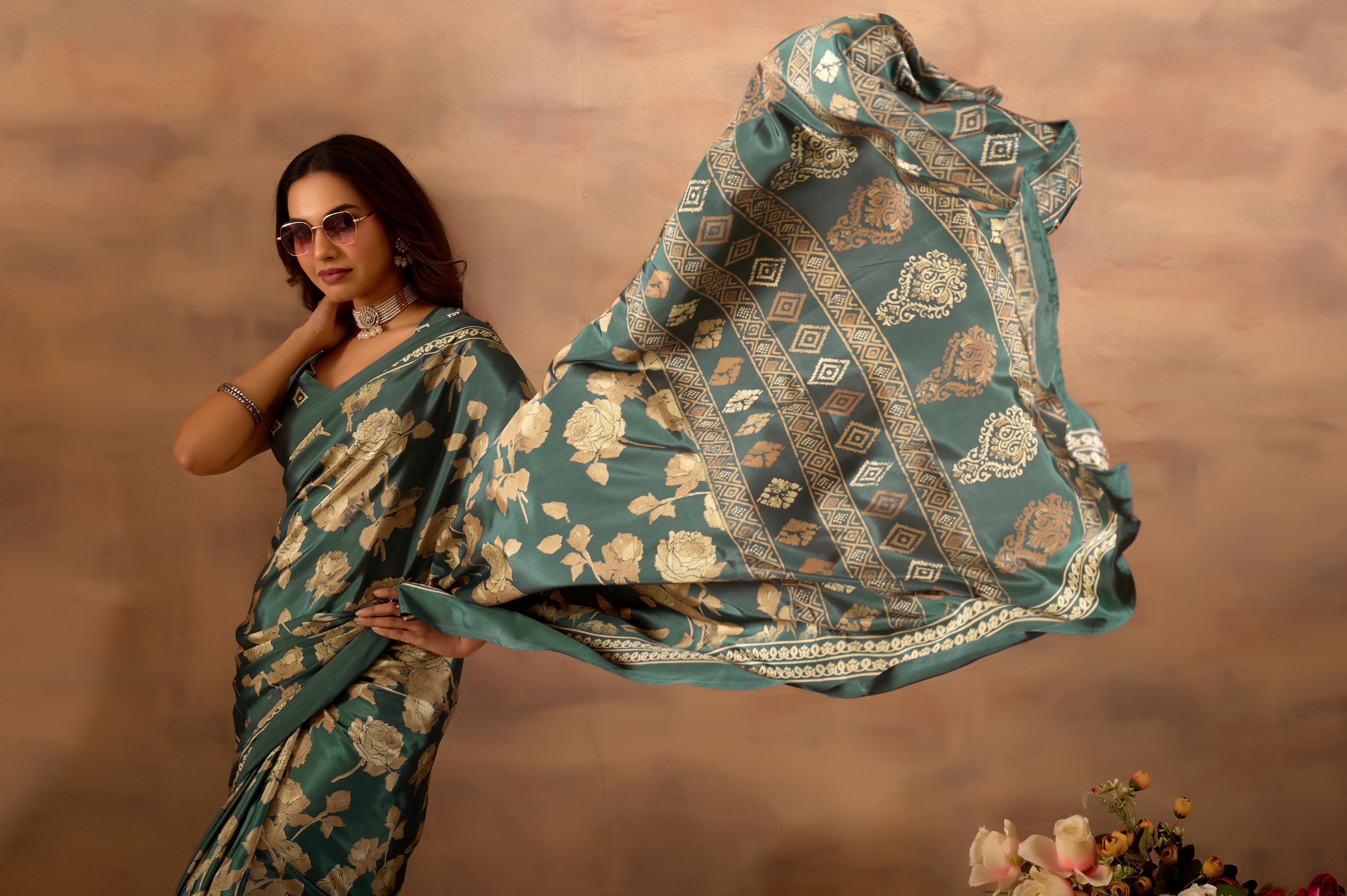 A Modern Symphony of Vintage Florals and Timeless Grace.