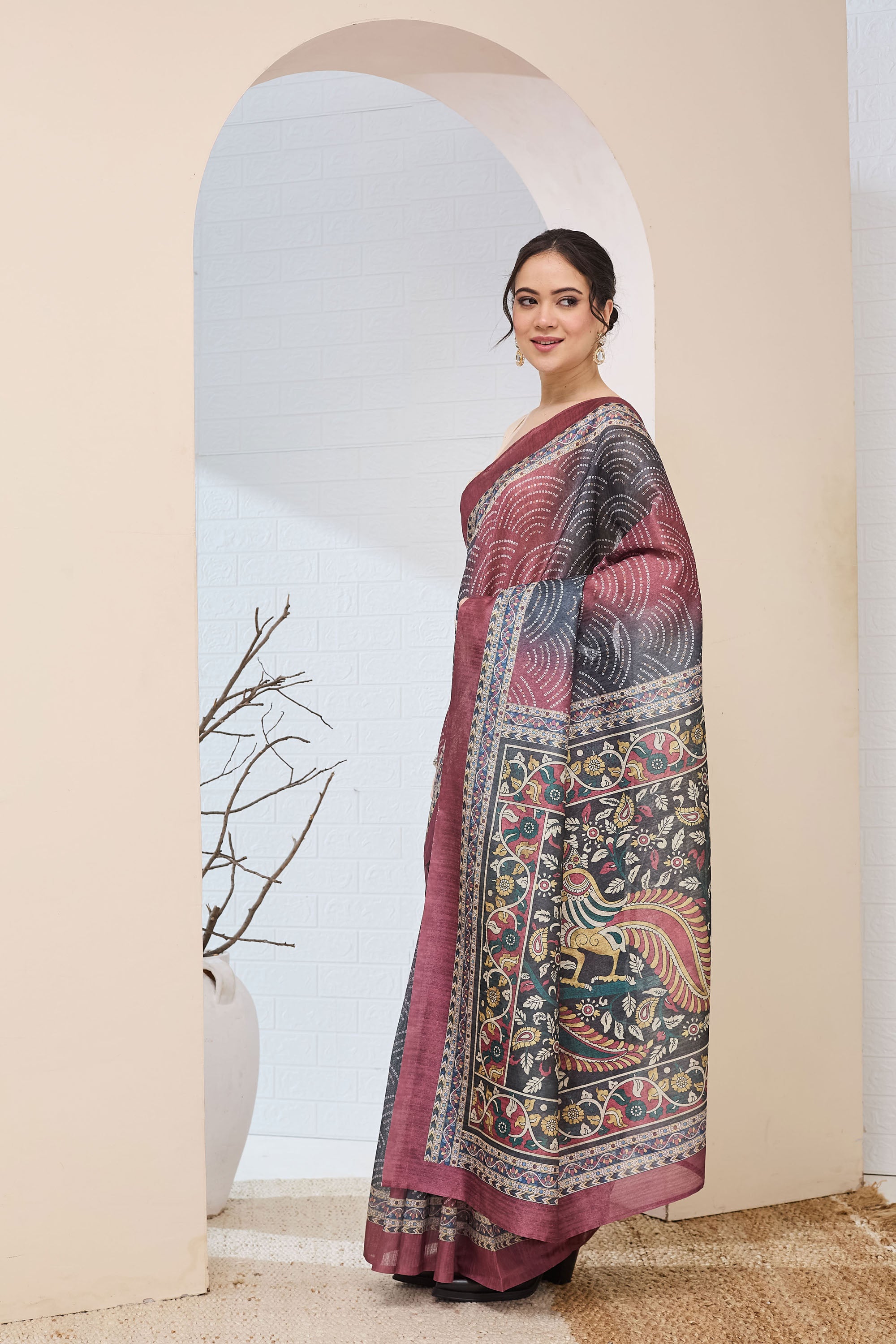 Amazing Multi Color Silk  Ready To Wear Saree