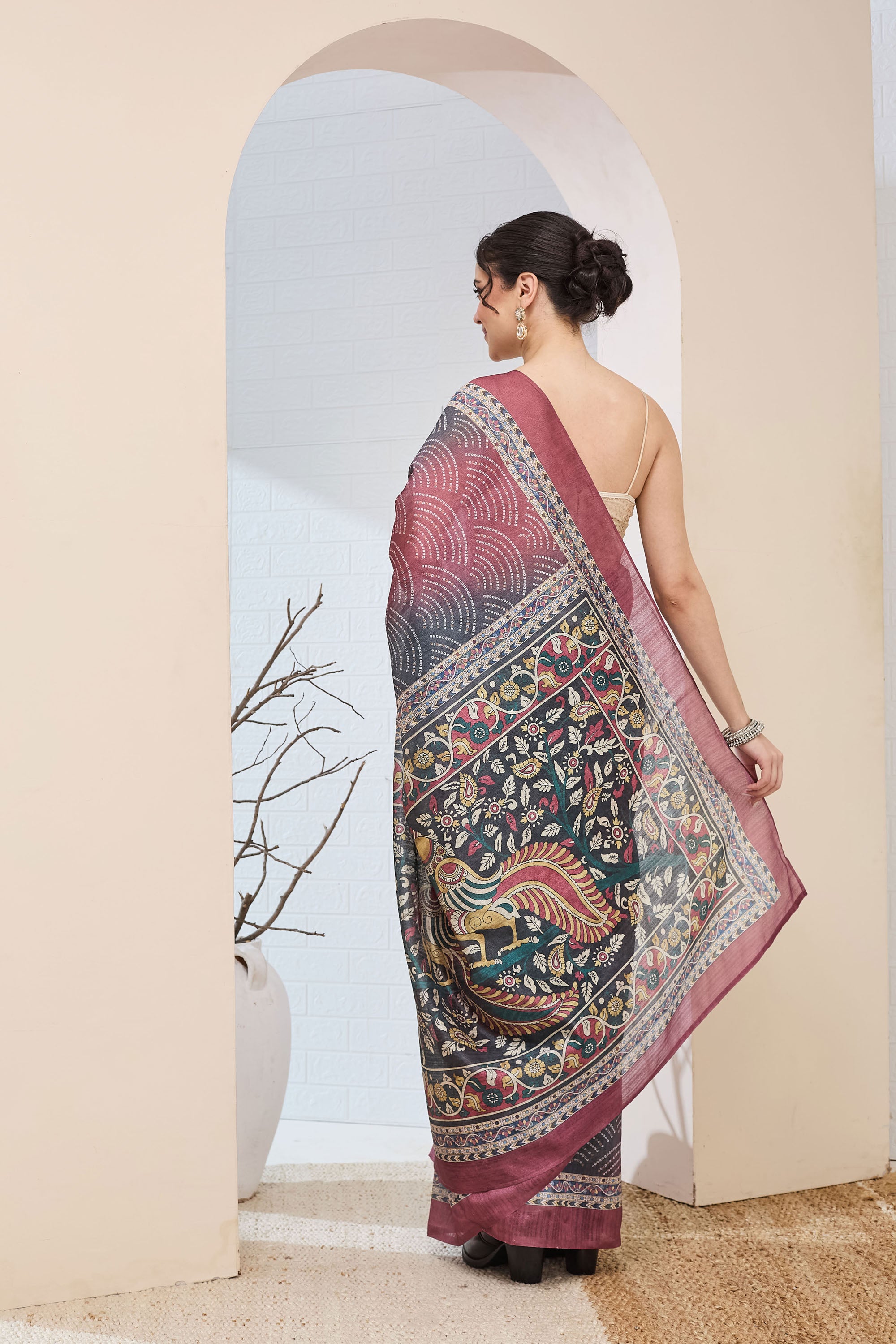 Amazing Multi Color Silk  Ready To Wear Saree