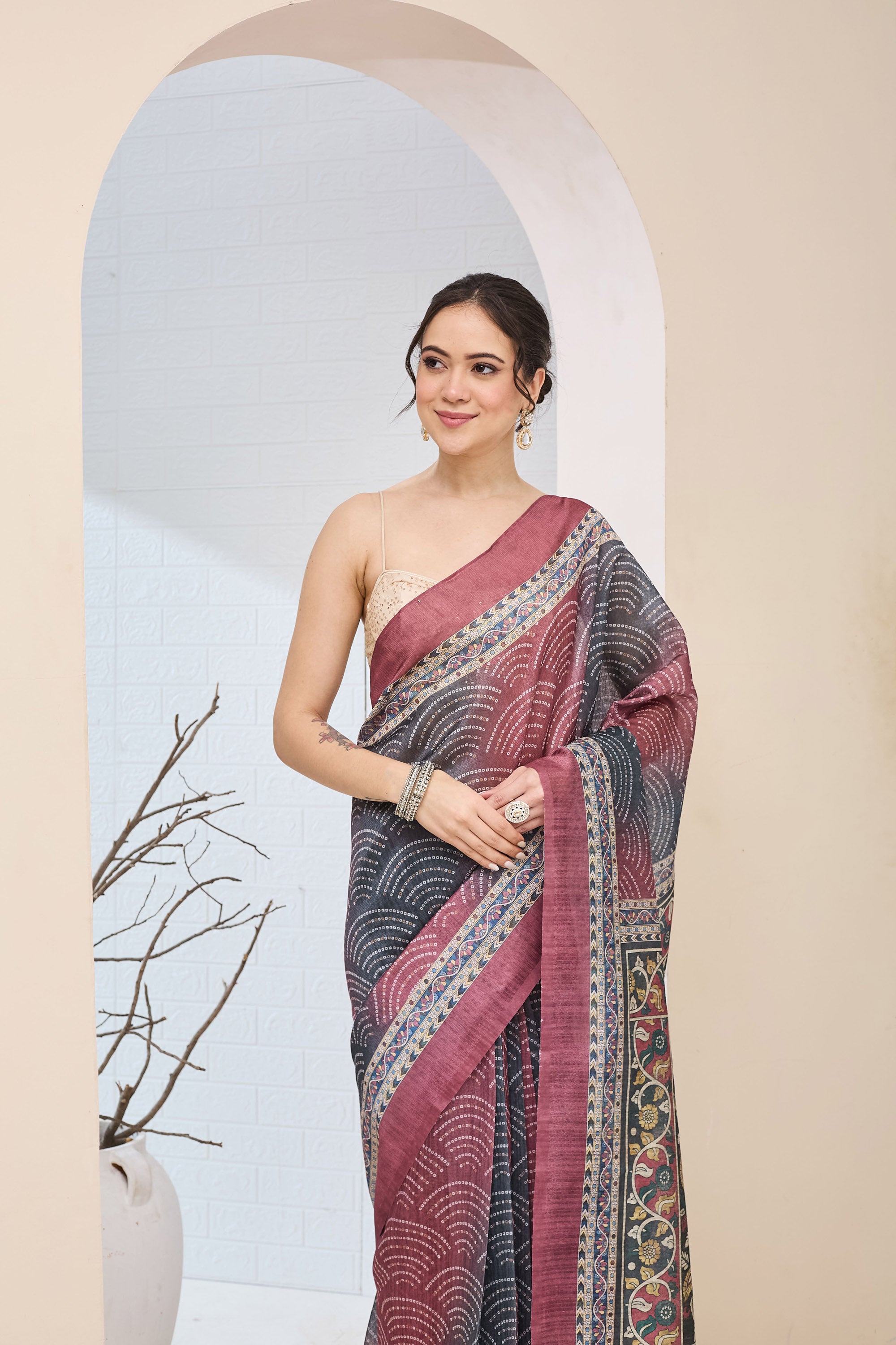 Amazing Multi Color Silk  Ready To Wear Saree