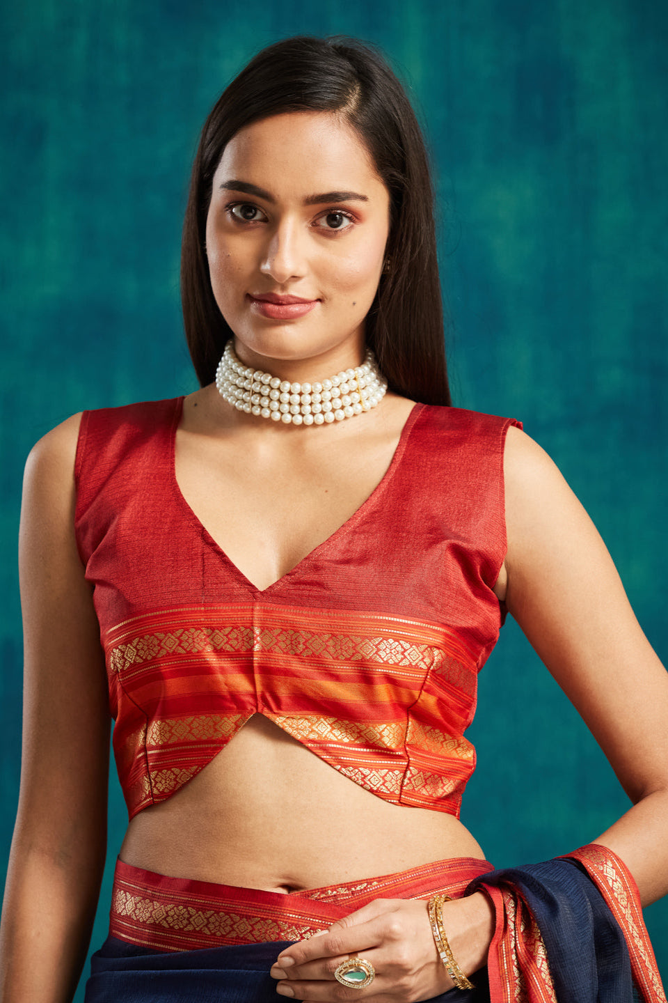 Kanjivaram Zari Border Kora Silk Saree Ready To Wear Saree