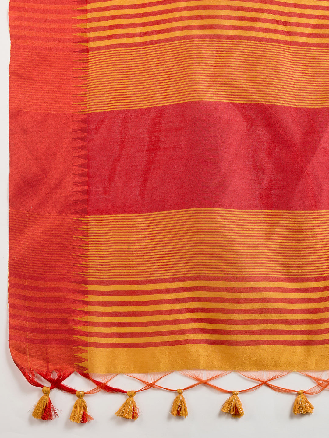 Masturd Color Raw Silk Temple Border Traditional Silk Saree