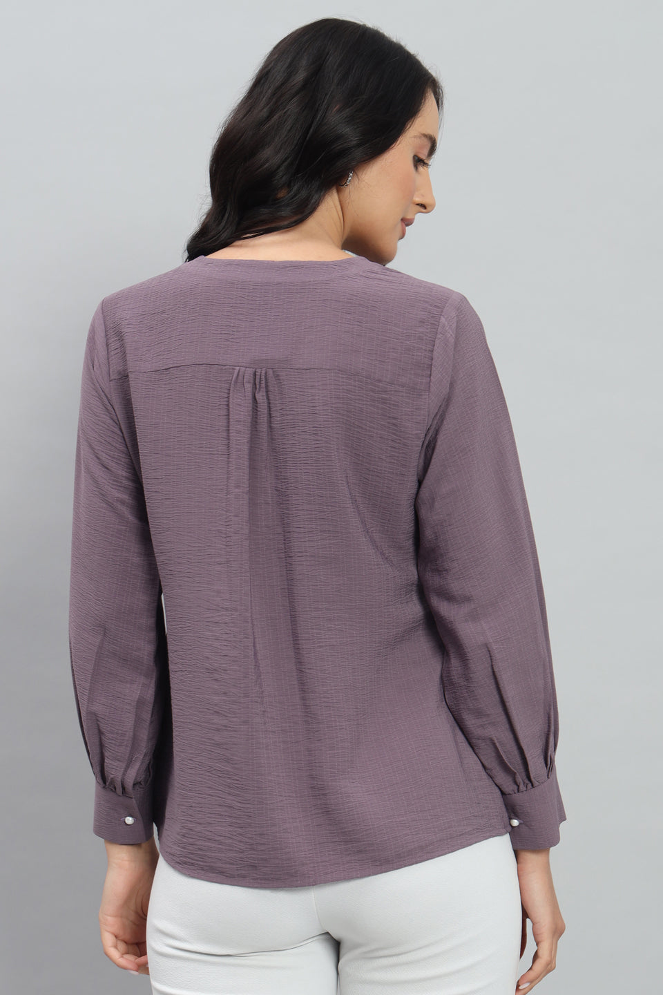 Henley Shirt Style Soft Rayon Modern Vibes Purple Top