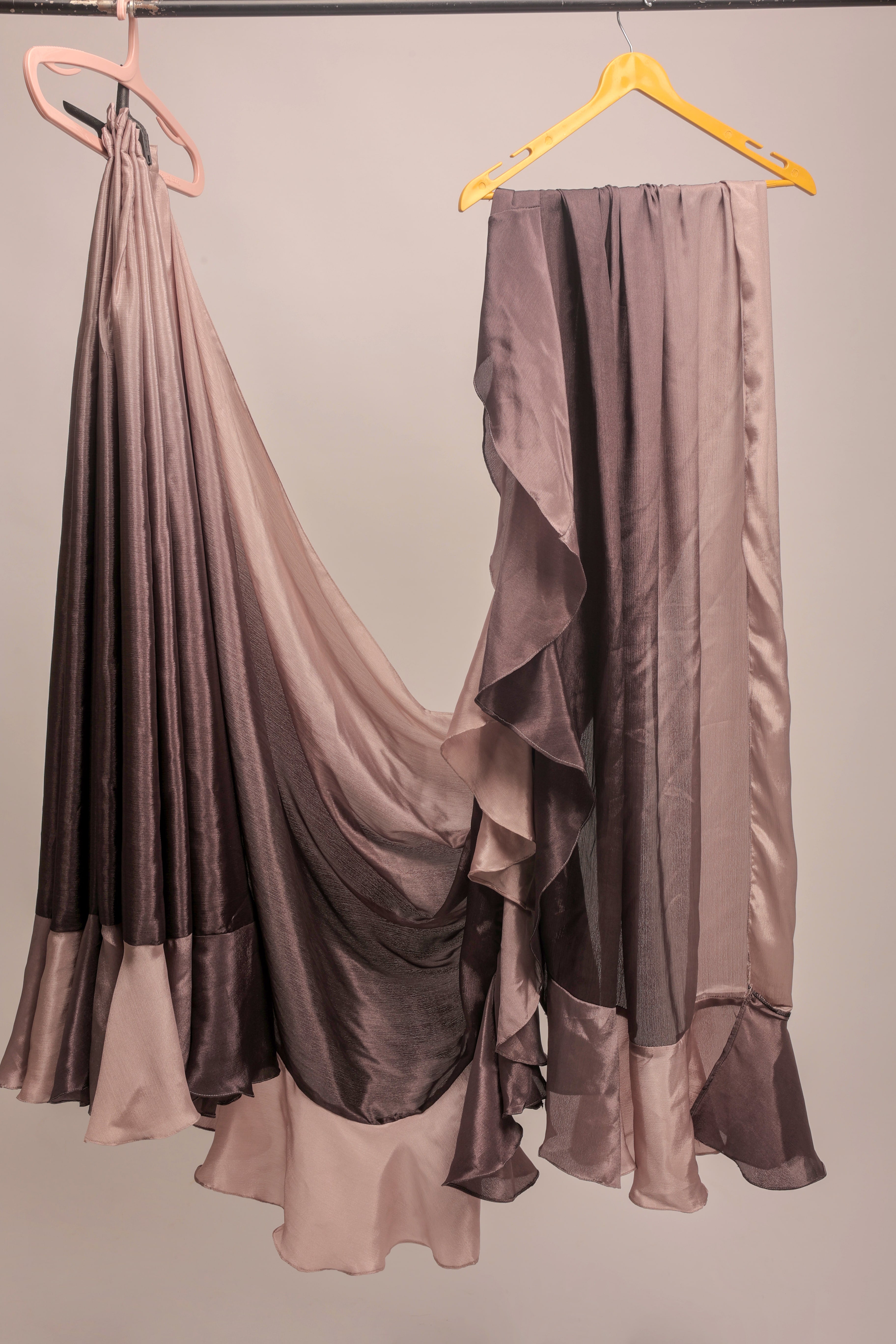 Ombre Prestitched Frill Work Ready To Wear Saree