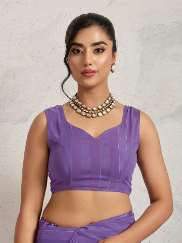 Purple Poly Georgette Ready to Wear Saree
