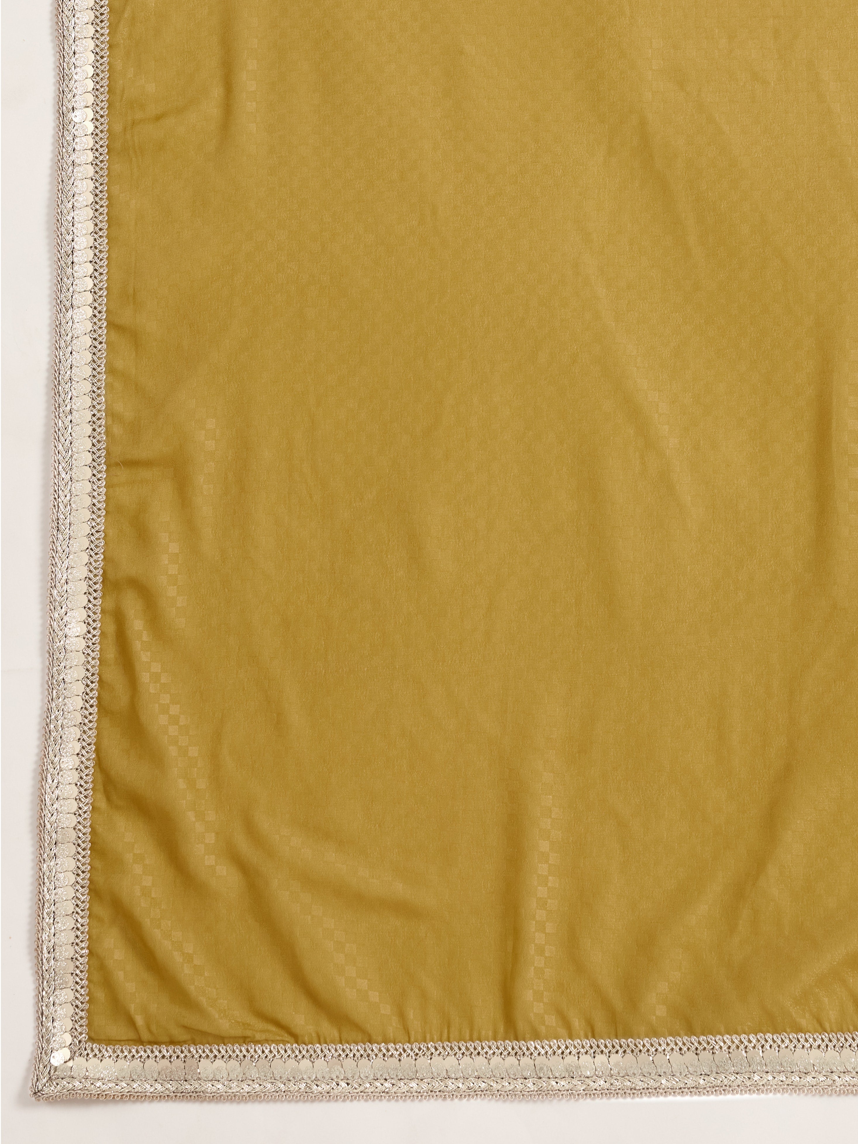 Mustard Poly Georgette Saree with Sequins Border