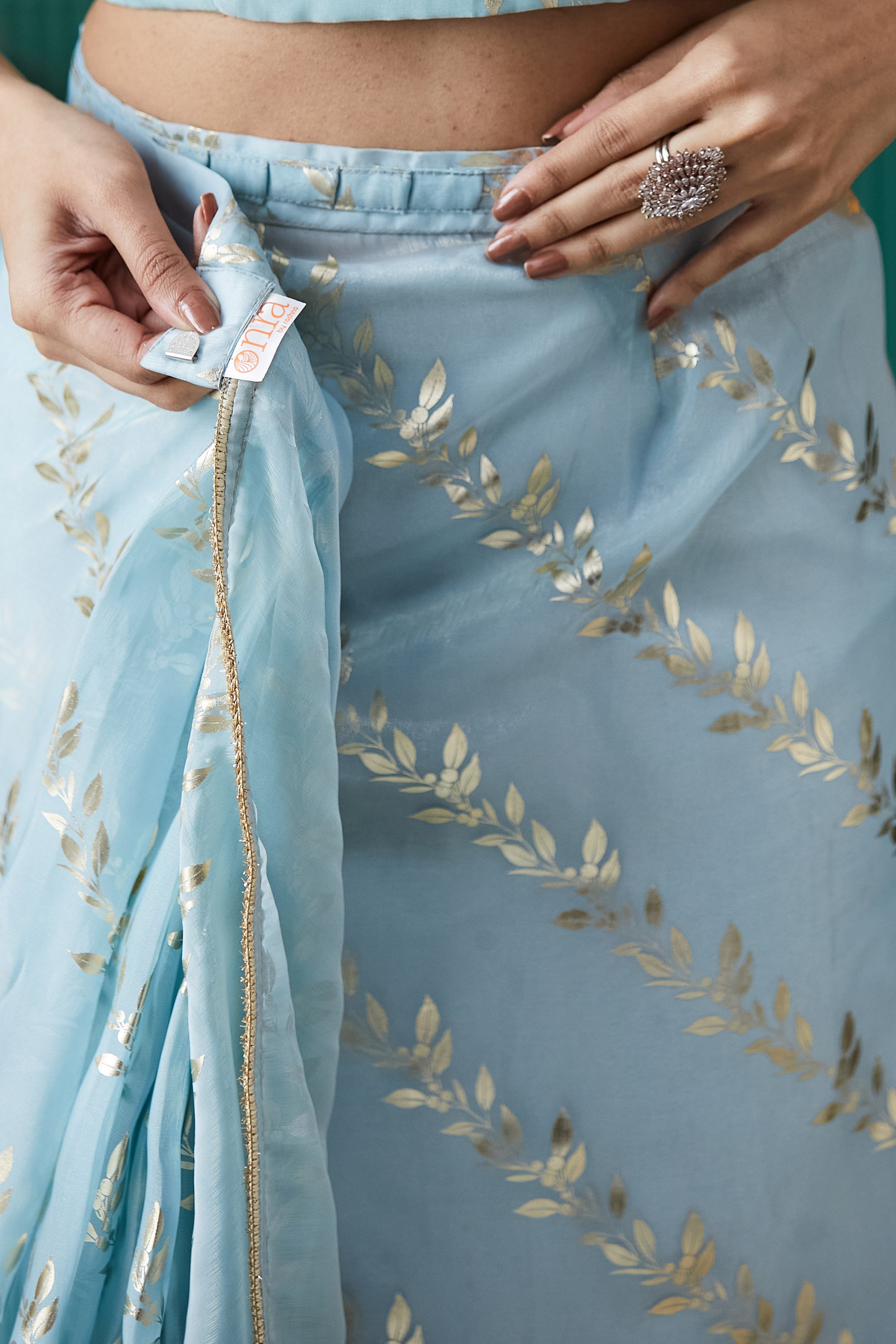 Organza Foil Print Ready To Wear Saree