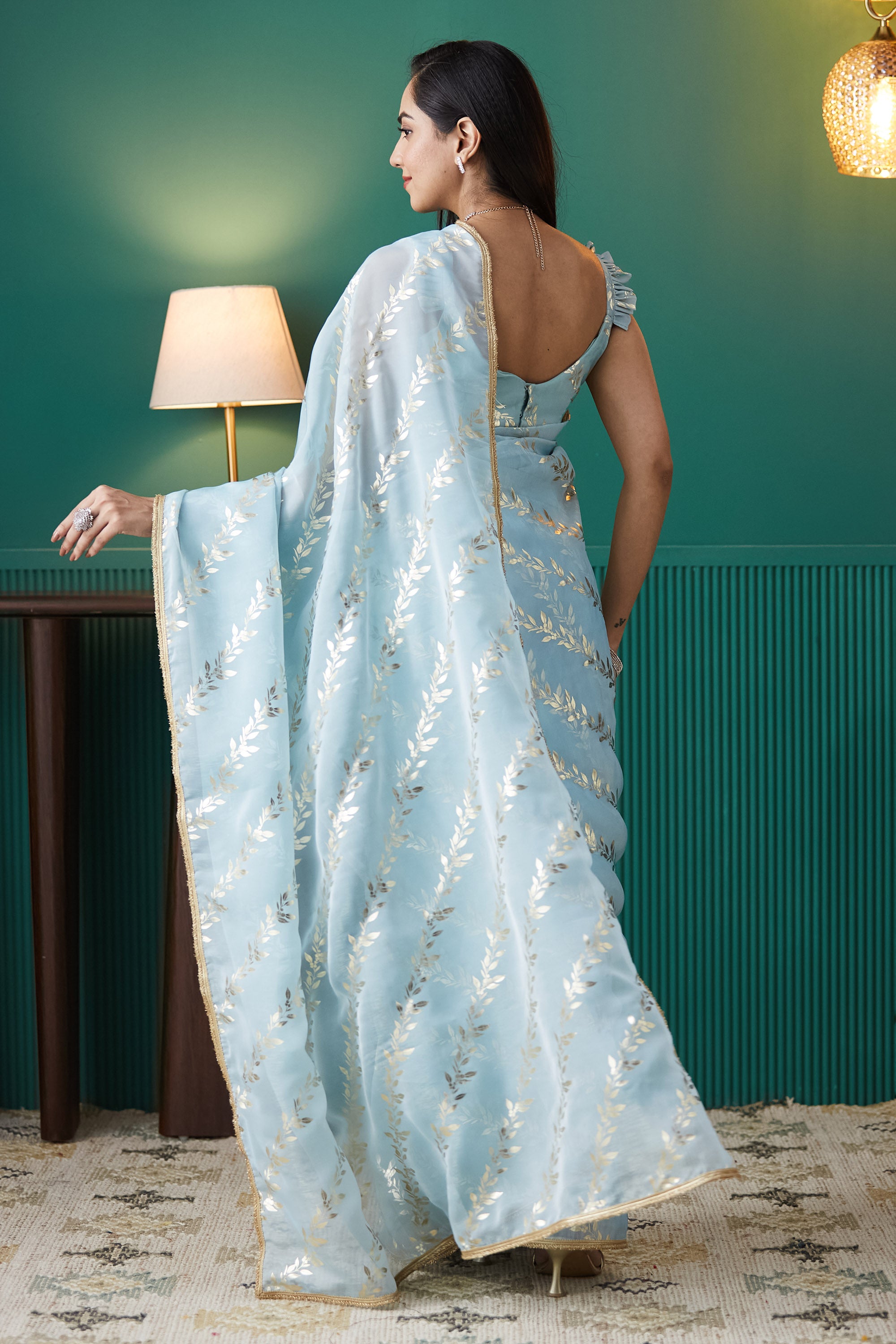 Organza Foil Print Ready To Wear Saree