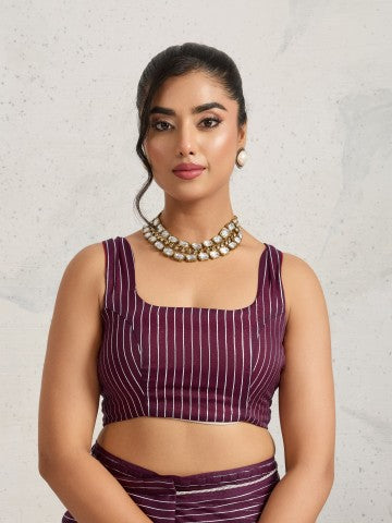 Purple Color Poly Georgette Ready to Wear Saree