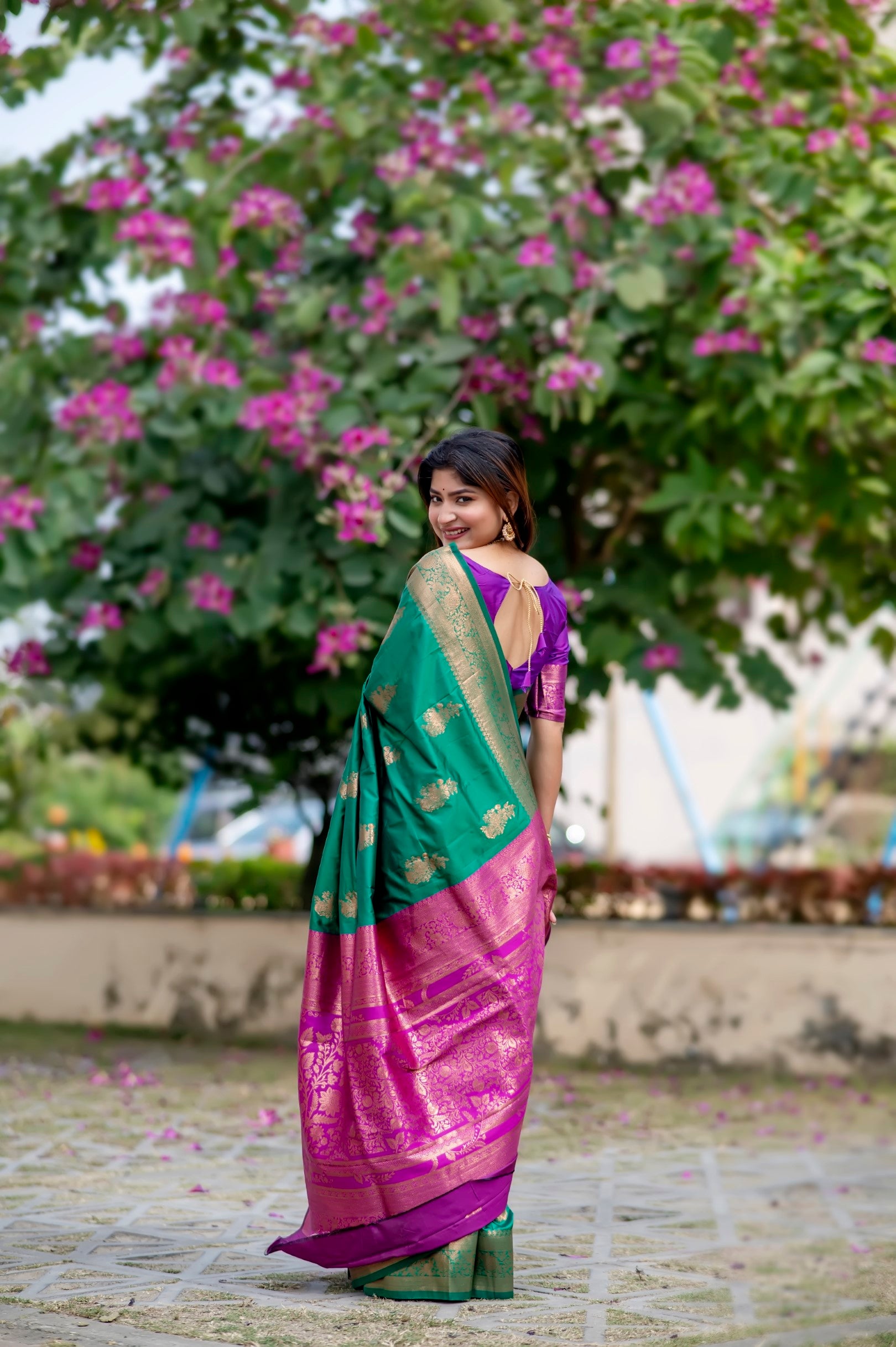 Green Color  Zari Woven Work Banarasi Silk Saree