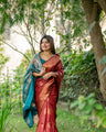 Maroon Color Zari Woven Work Banarasi Silk Saree