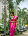 Pink Color Zari Woven Work Banarasi Silk Saree