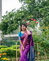 Purple Color Zari Woven Work Banarasi Silk Saree