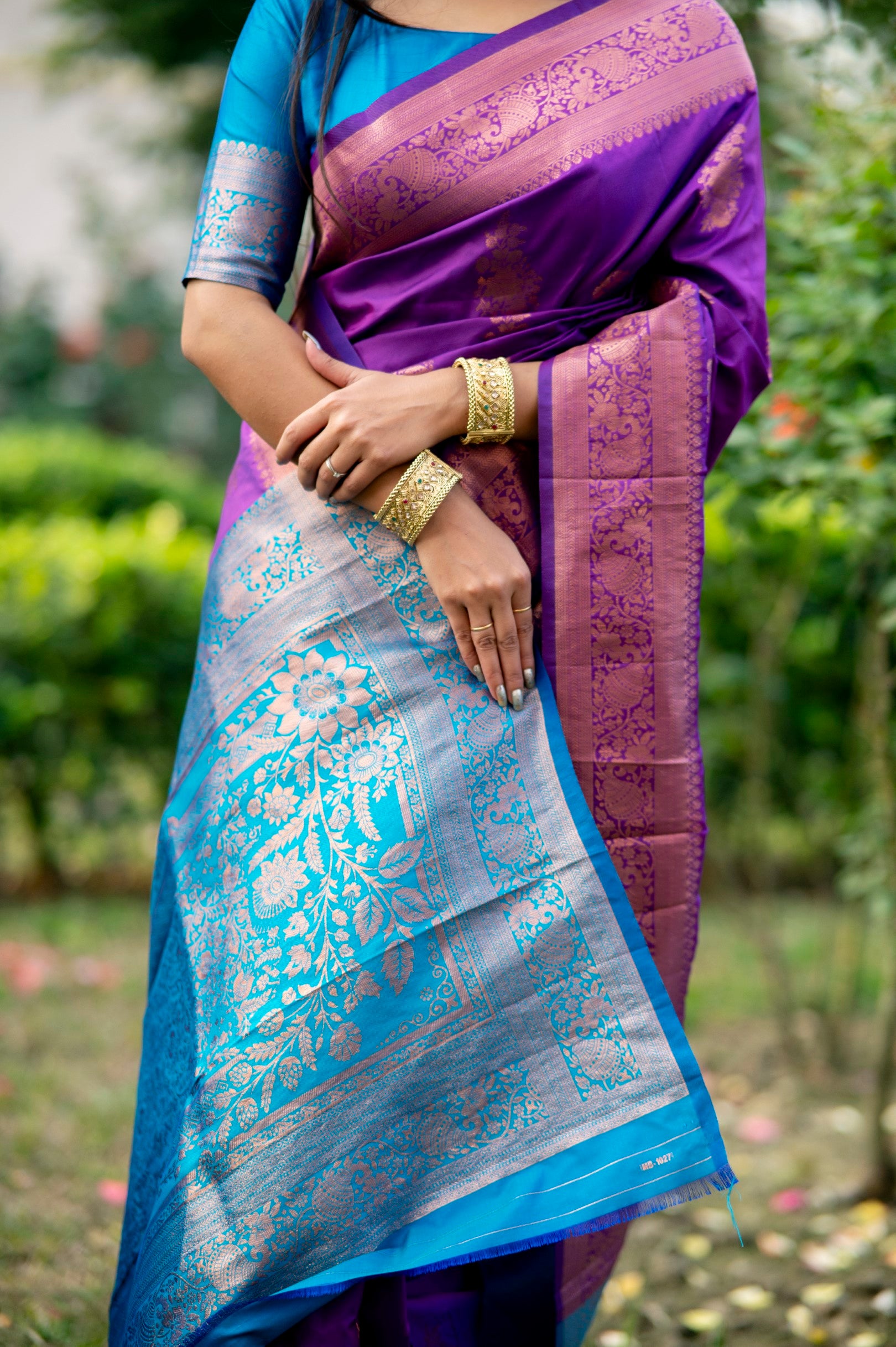 Purple Color Zari Woven Work Banarasi Silk Saree
