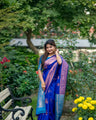 Royal Blue Color Zari Woven Work Banarasi Silk Saree