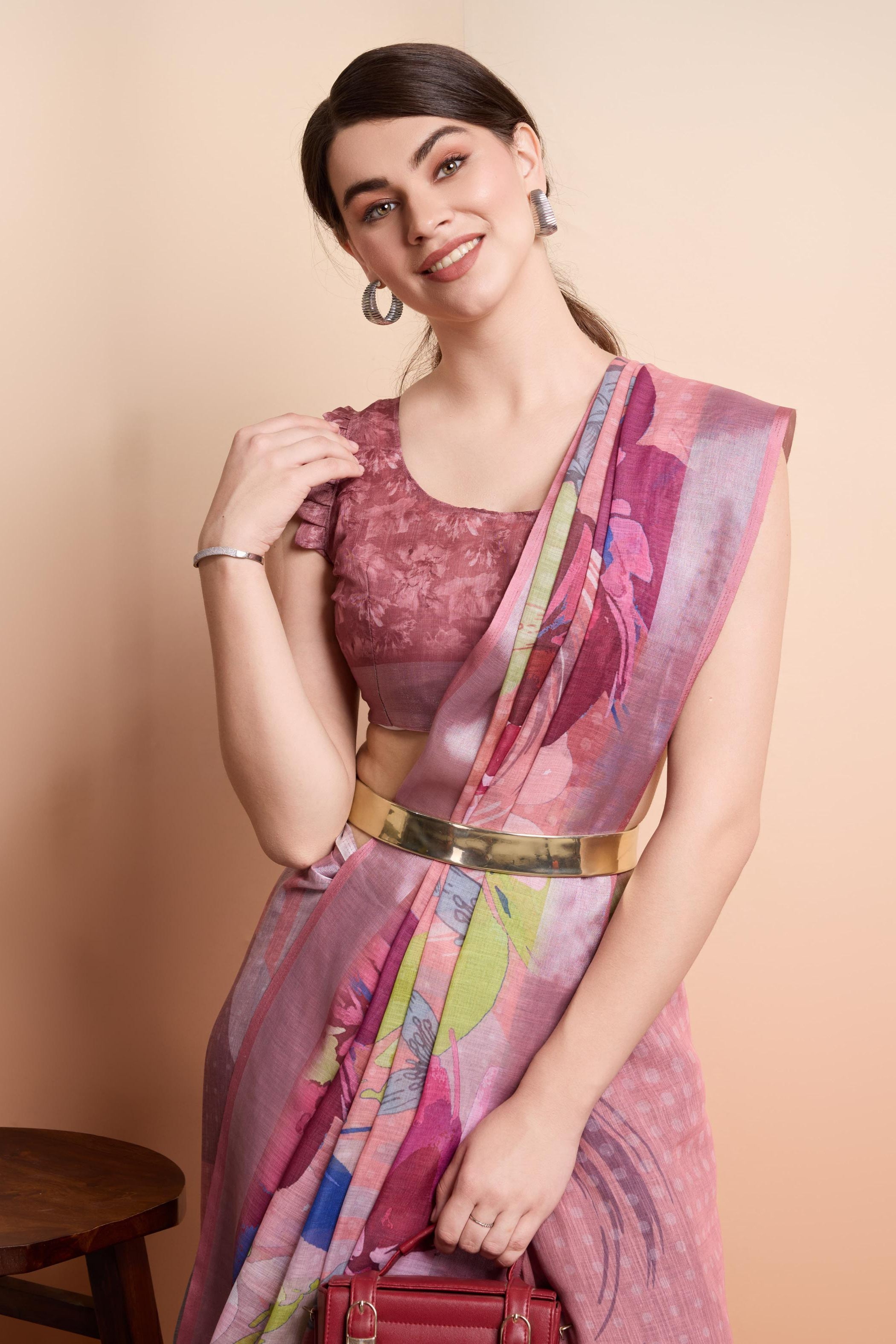 RACHNA  Floral Art Prints Ready to Wear  Saree