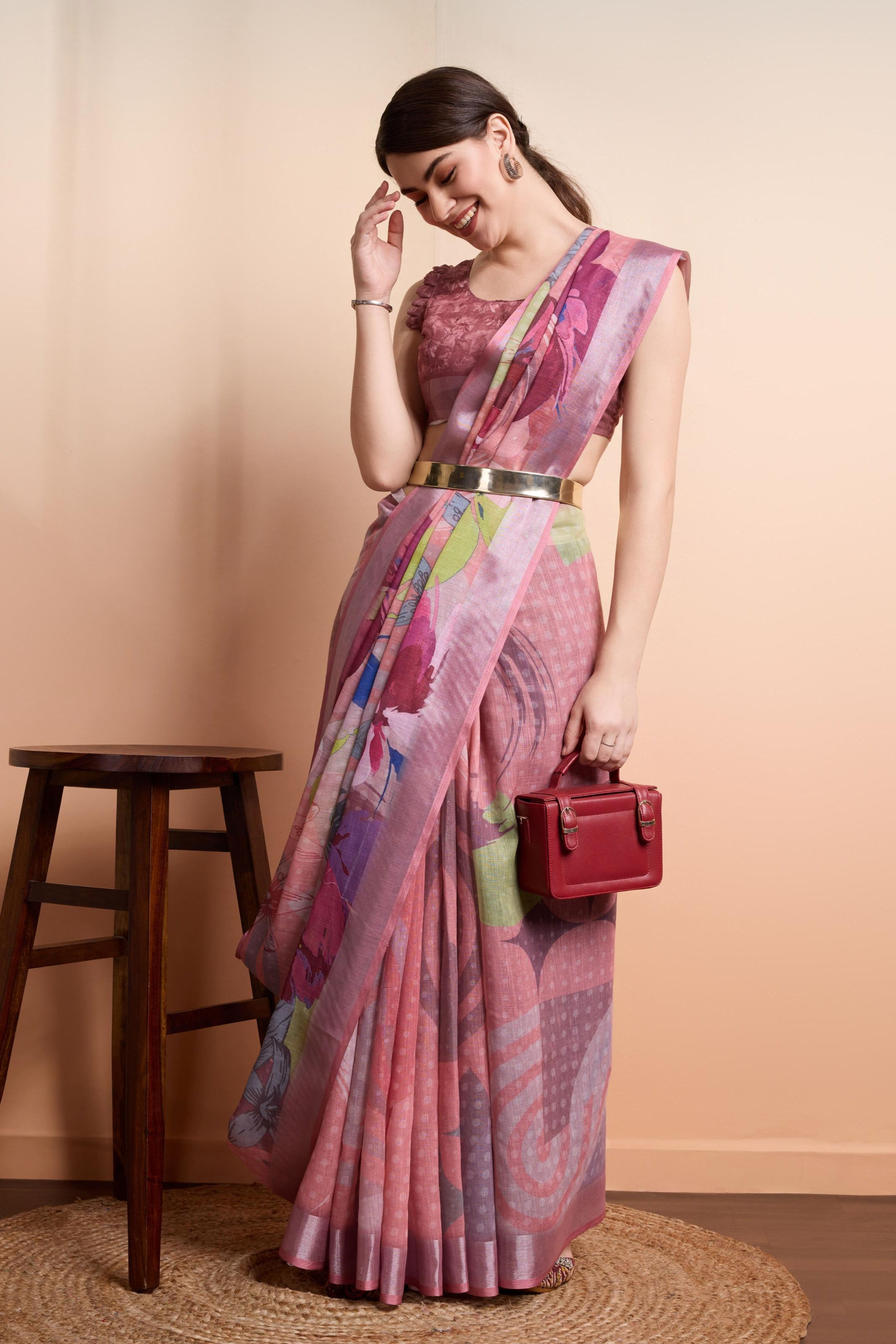 RACHNA  Floral Art Prints Ready to Wear  Saree