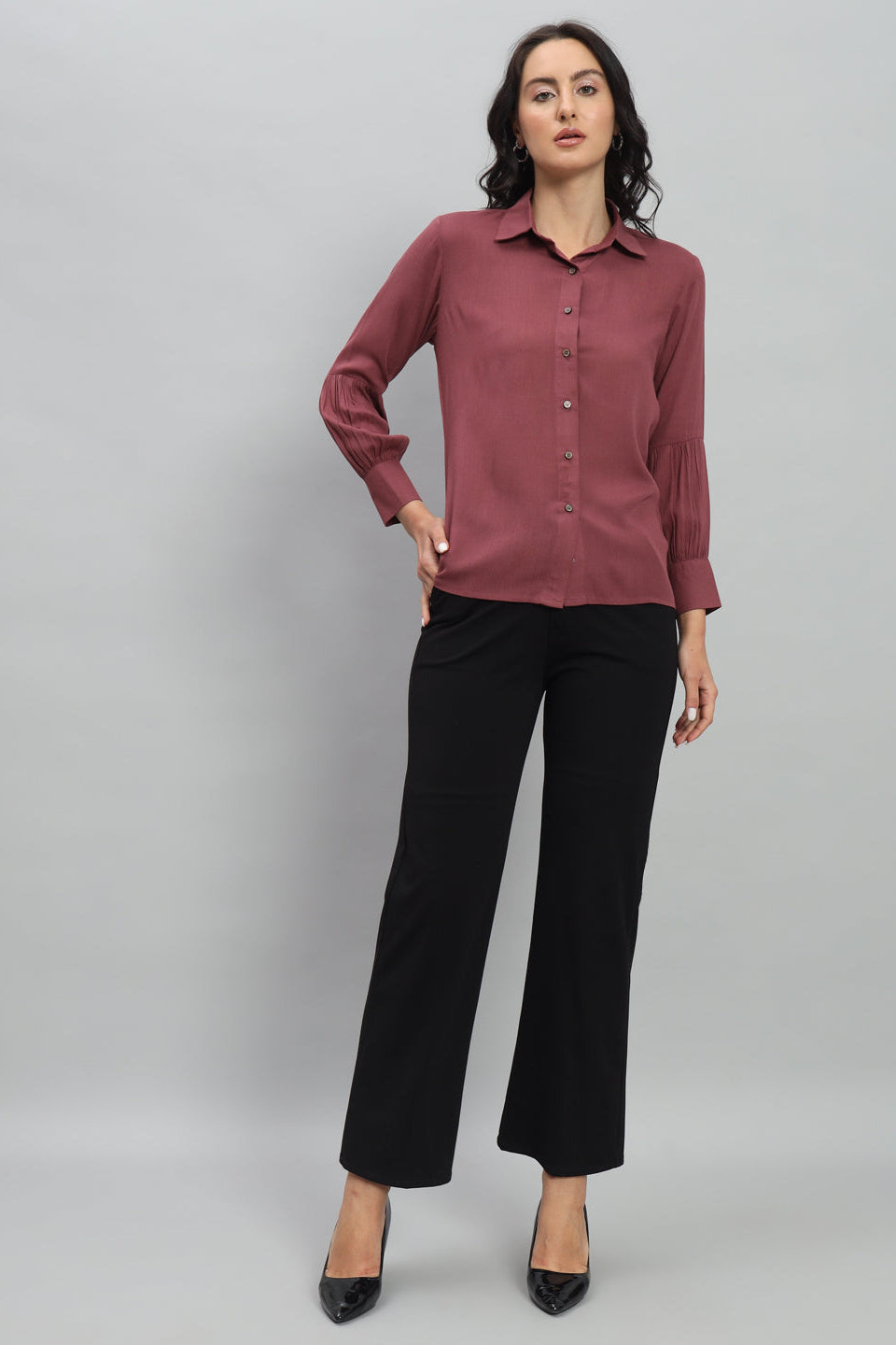 Plain Officewear Rayon Shirt