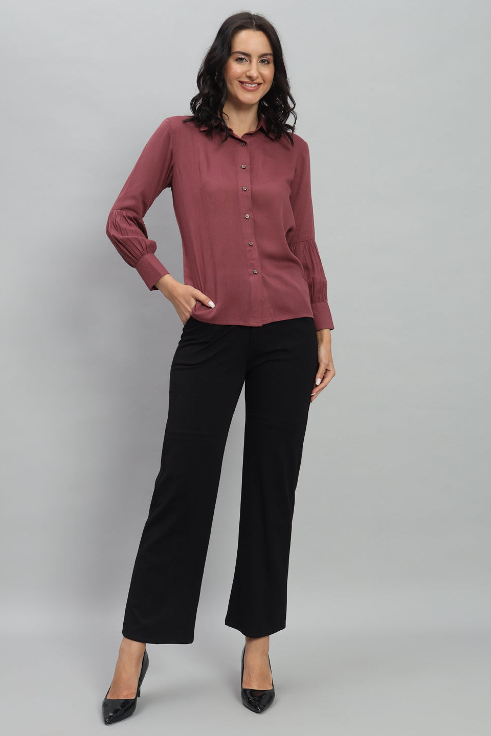Plain Officewear Rayon Shirt