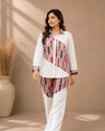 Pink Color ikkat Print Linen Co-Ord Set For Women